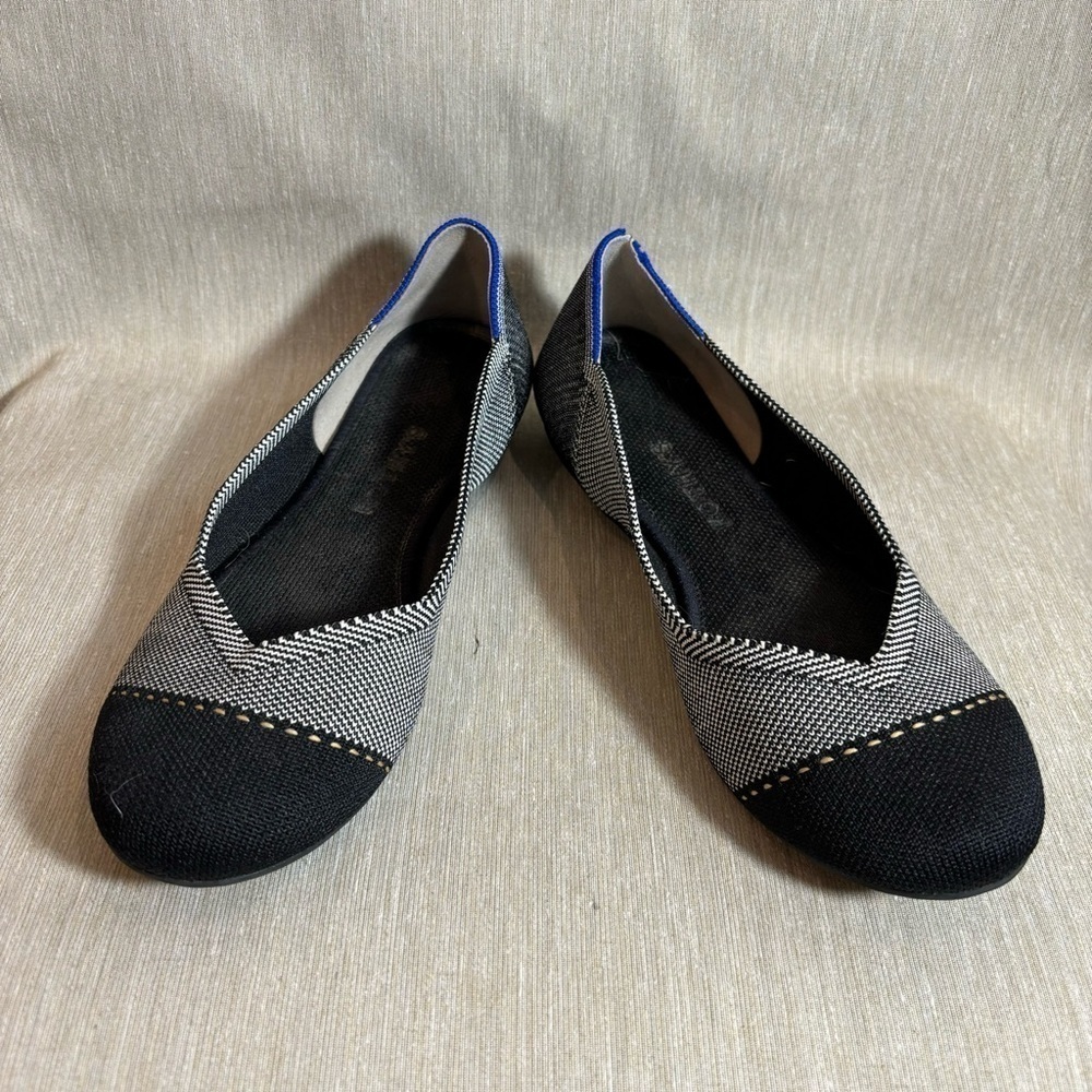 ROTHY’S SZ 8.5 The Flat Grey Mist Cap Toe Slip On Ballet Flats Shoes
